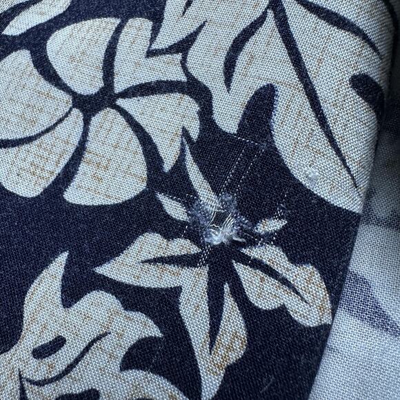 Pineapple Connection Shirt Mens Extra Large Navy Hibiscus Hawaiian Aloha Camp - Picture 8 of 11